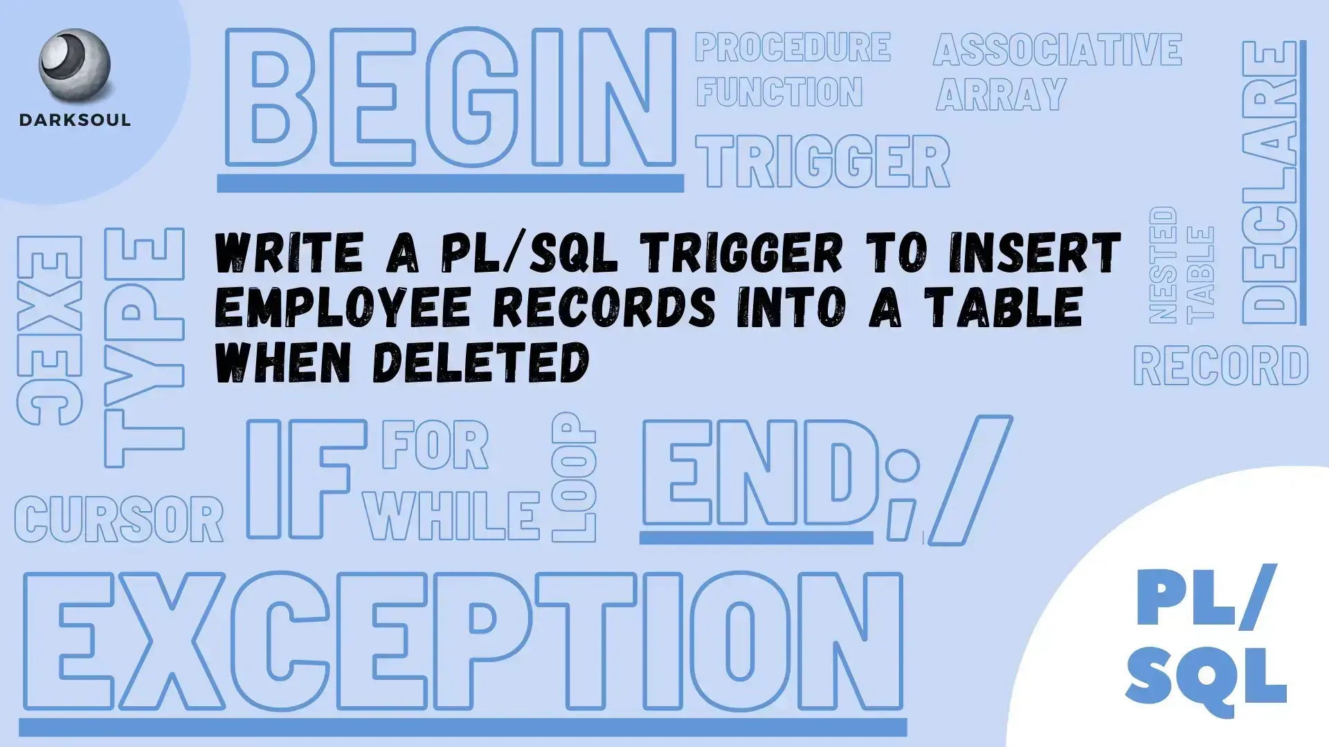 Write a PLSQL Trigger to Insert Employee Records Into a Table When Deleted - cover image